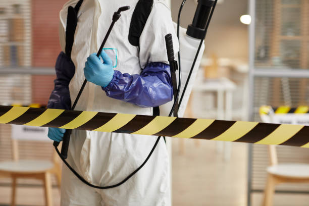 Professional Biohazard Cleanup technician working in Round Mountain, TX